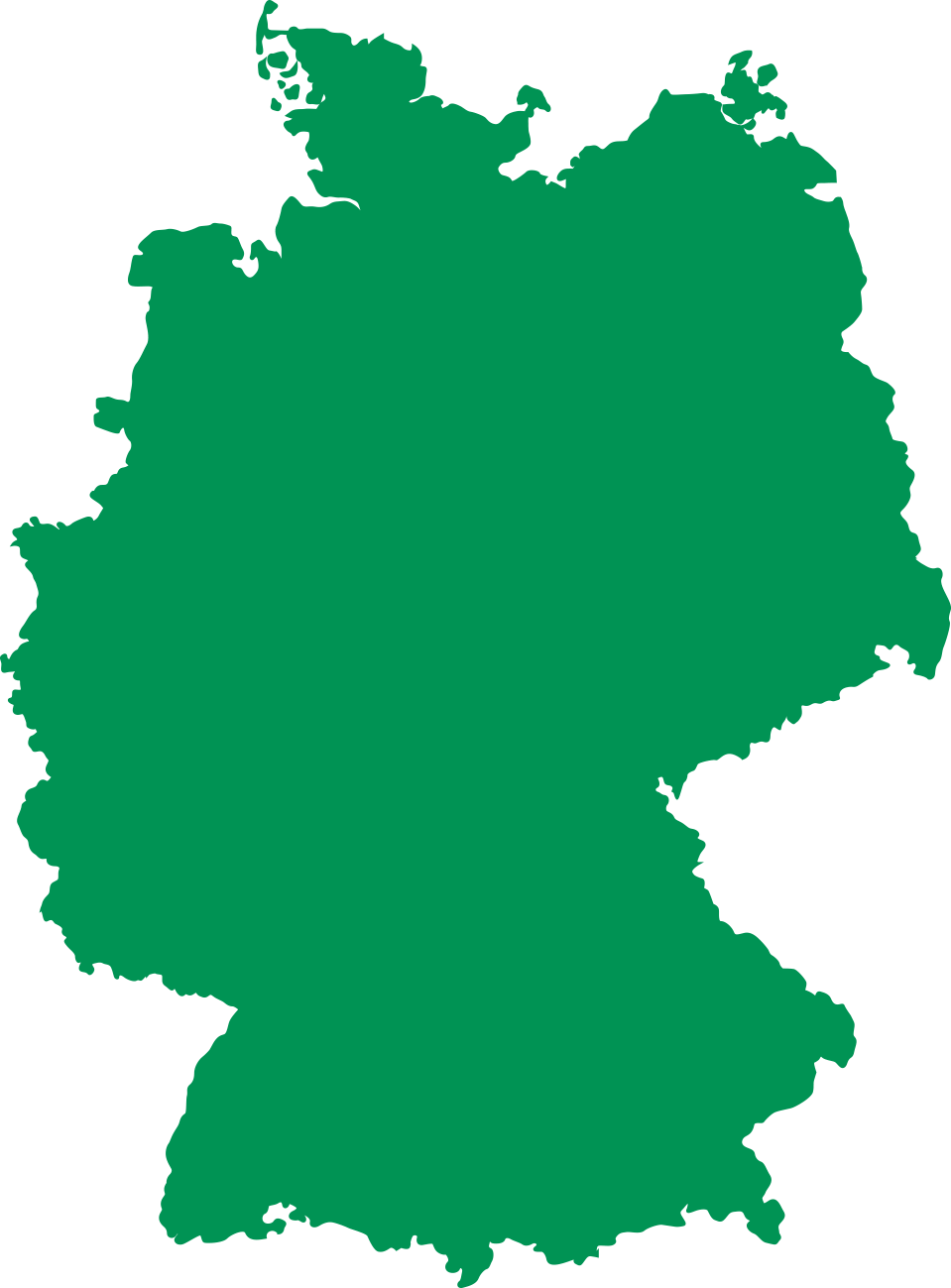 Deutschlandkarte mit HFK-Standorten
